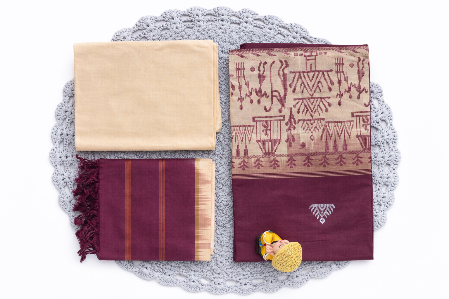 Handloom Cotton Butta Dress 3 PC